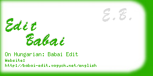 edit babai business card